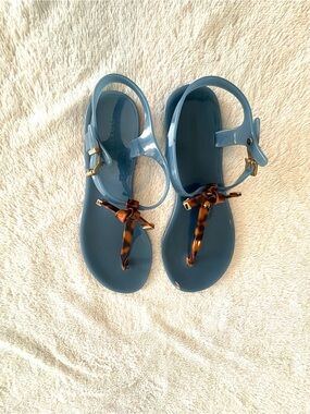 Emporio Armani Women’s Jelly Sandals Flat Rubber Blue Size EU 38 US 7.5